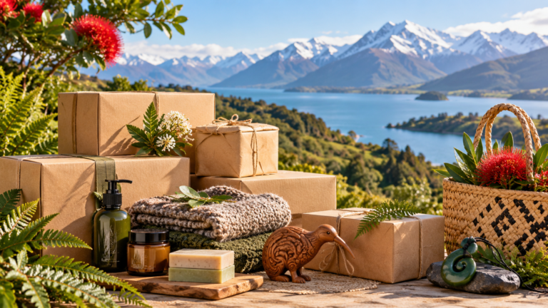 Artisan parcels amid New Zealand mountains